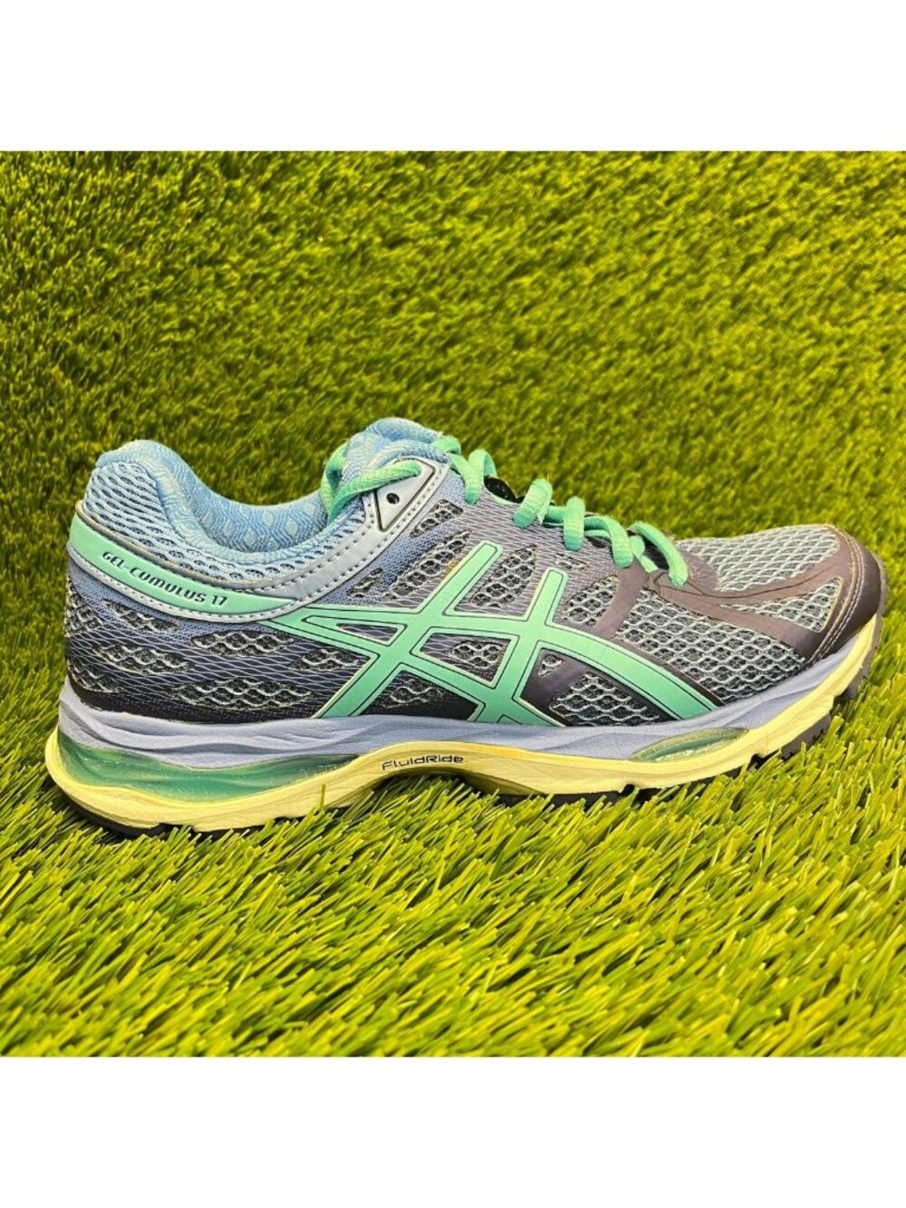 Asics Gel-Cumulus 17 Womens Size 6.5 Blue Green Athletic Running Shoes Sneakers